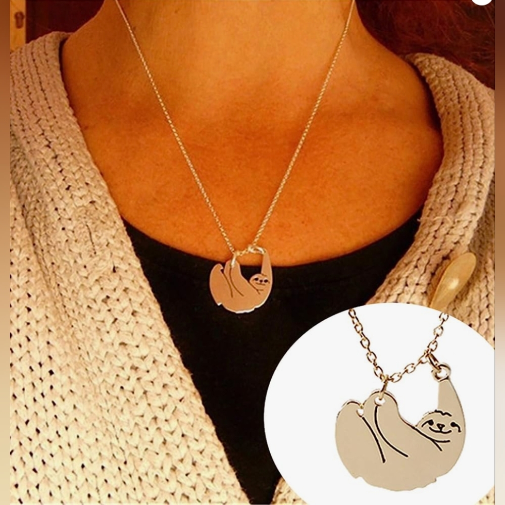 Sloth necklace - silver - Picture 3 of 6
